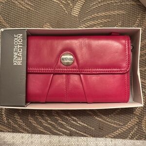 Pink leather Kenneth Cole Clutch